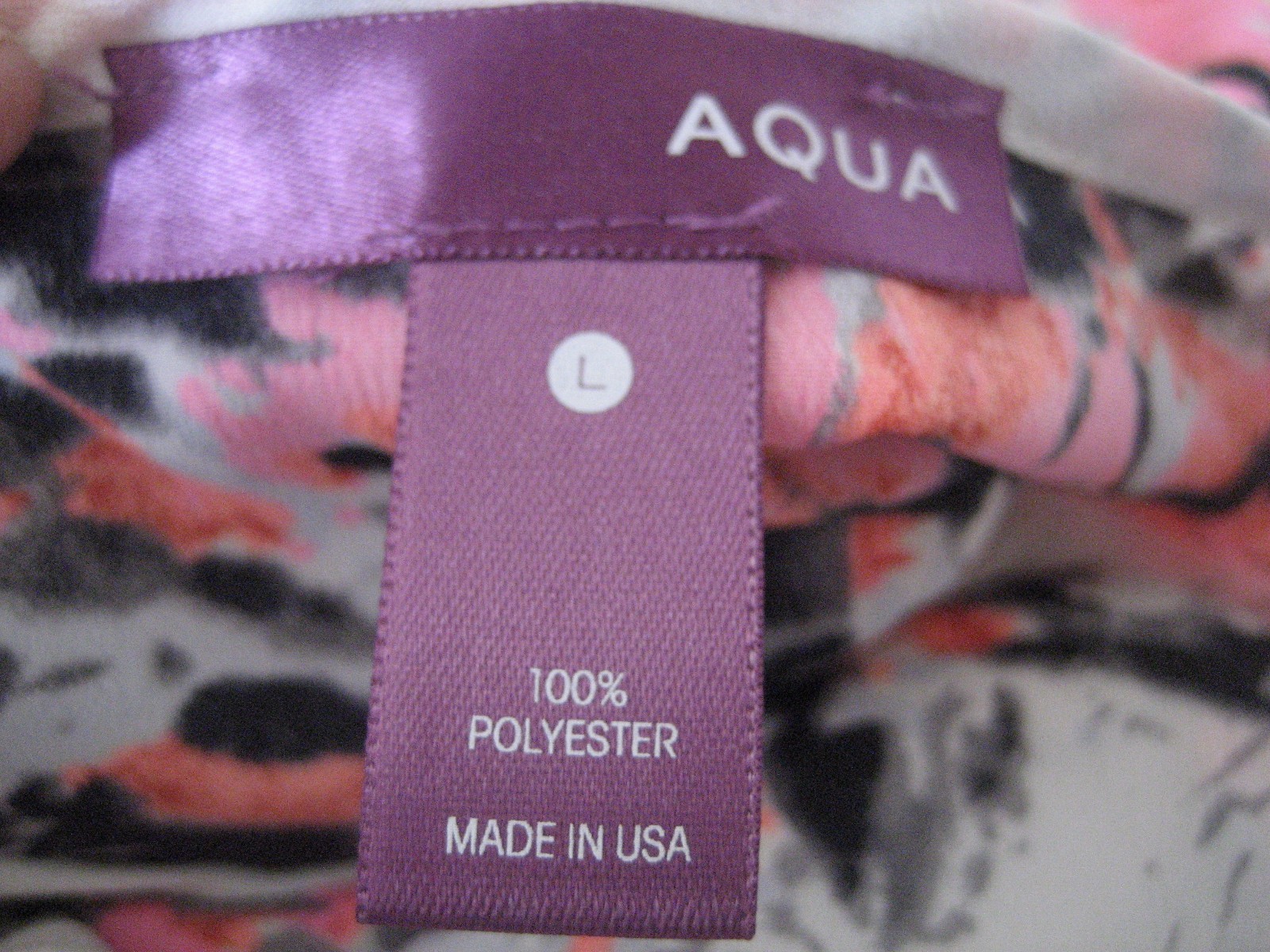 NEW Girls L 6/7 Pink Gray White Black Splat Print AQUA USA Silky BLOUSE TOP TANK