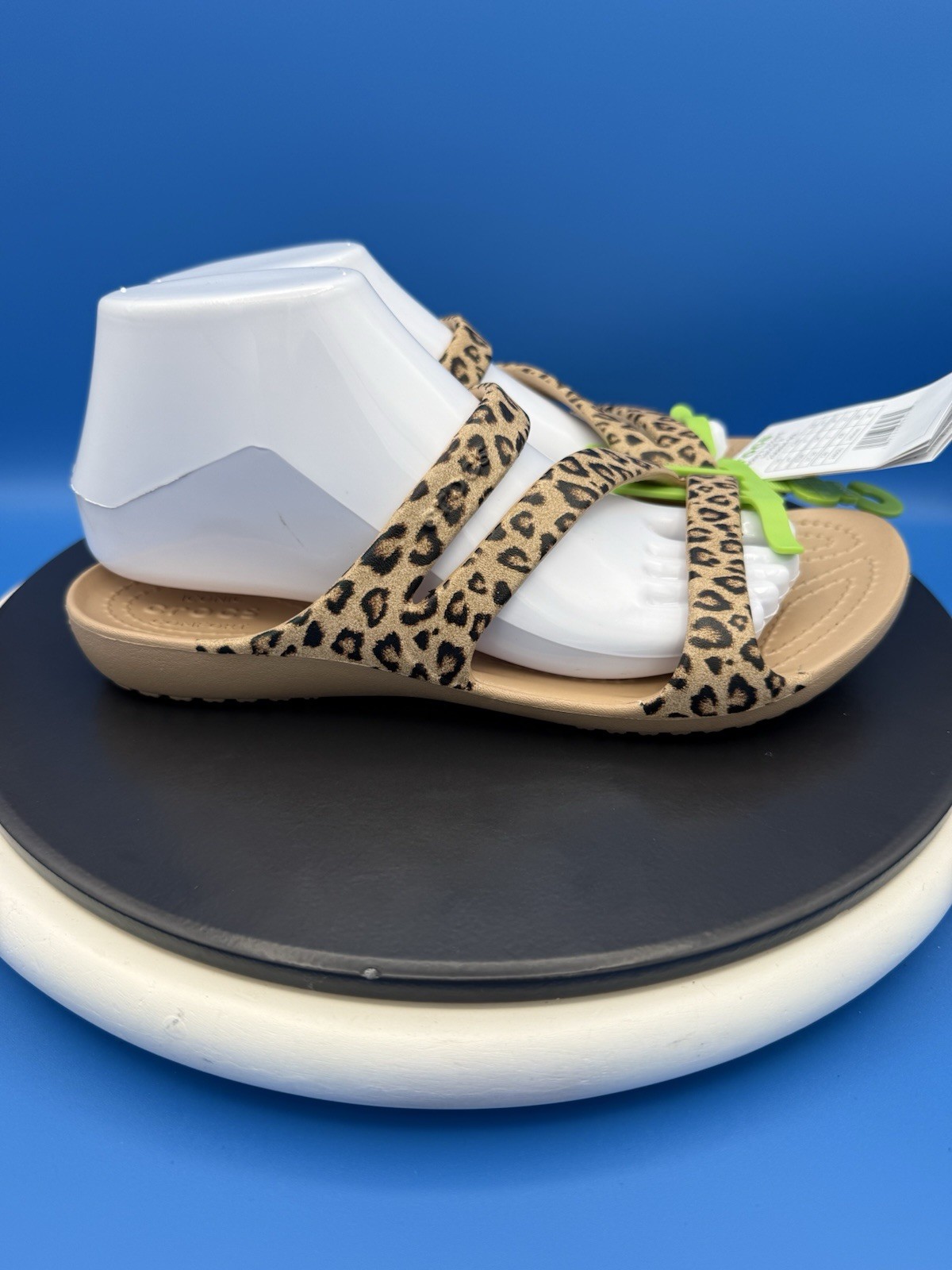 CROCS Womens Kadee ll Leopard Womens Sz 7 Strappy Comfort Sandals Slip On Shoes