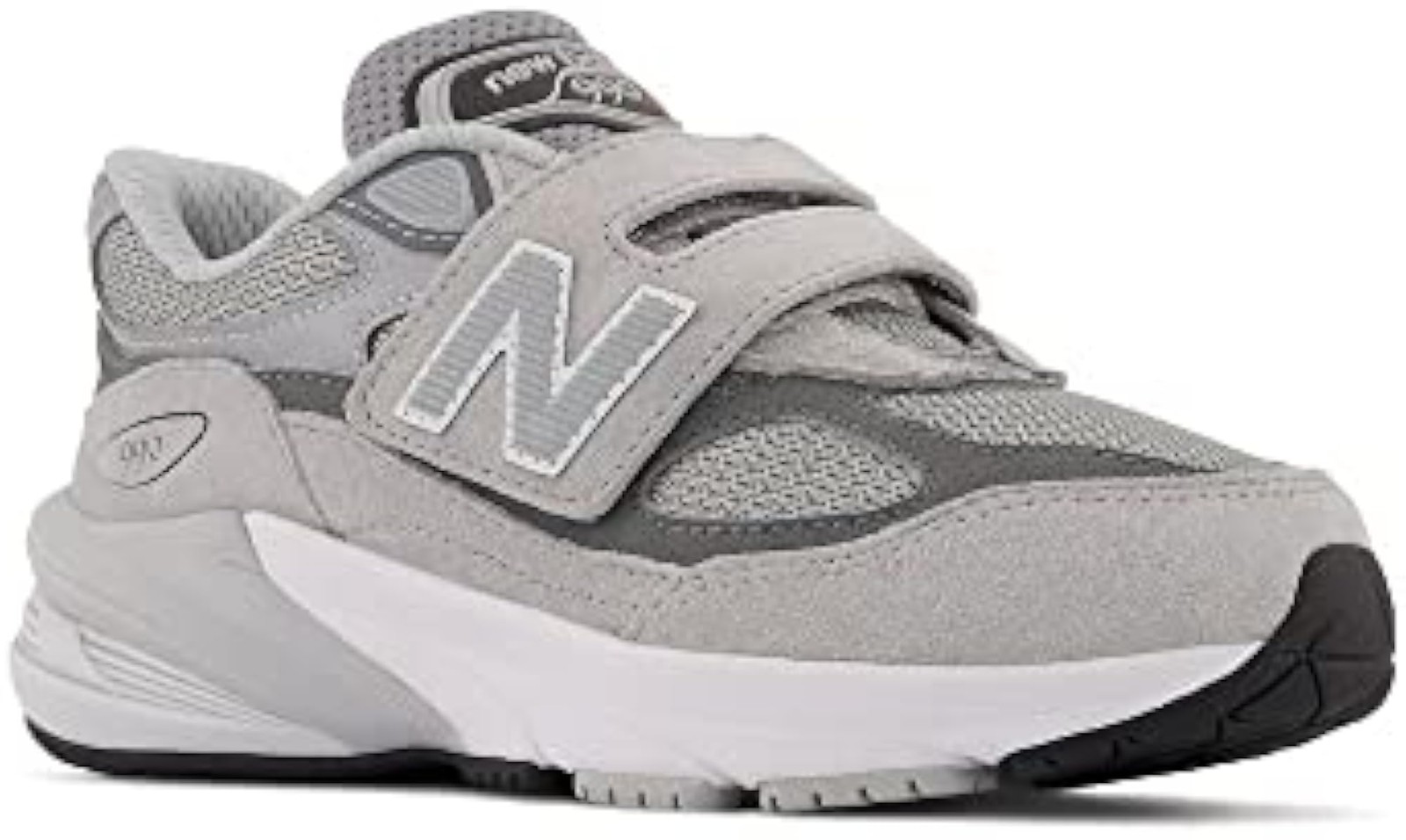 New Balance Boy’s 990 V6 Hook and Loop Sneaker, Grey/Silver, 6.5 X-Wide Toddler