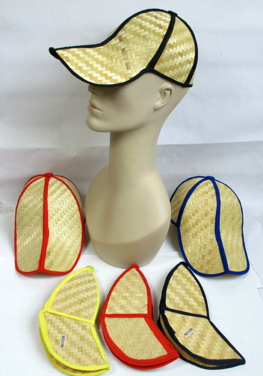 Choose color -2 FOLDING STRAW BASEBALL CAP,SUMMER HAT,ONE SIZE FITS MOST HEAD