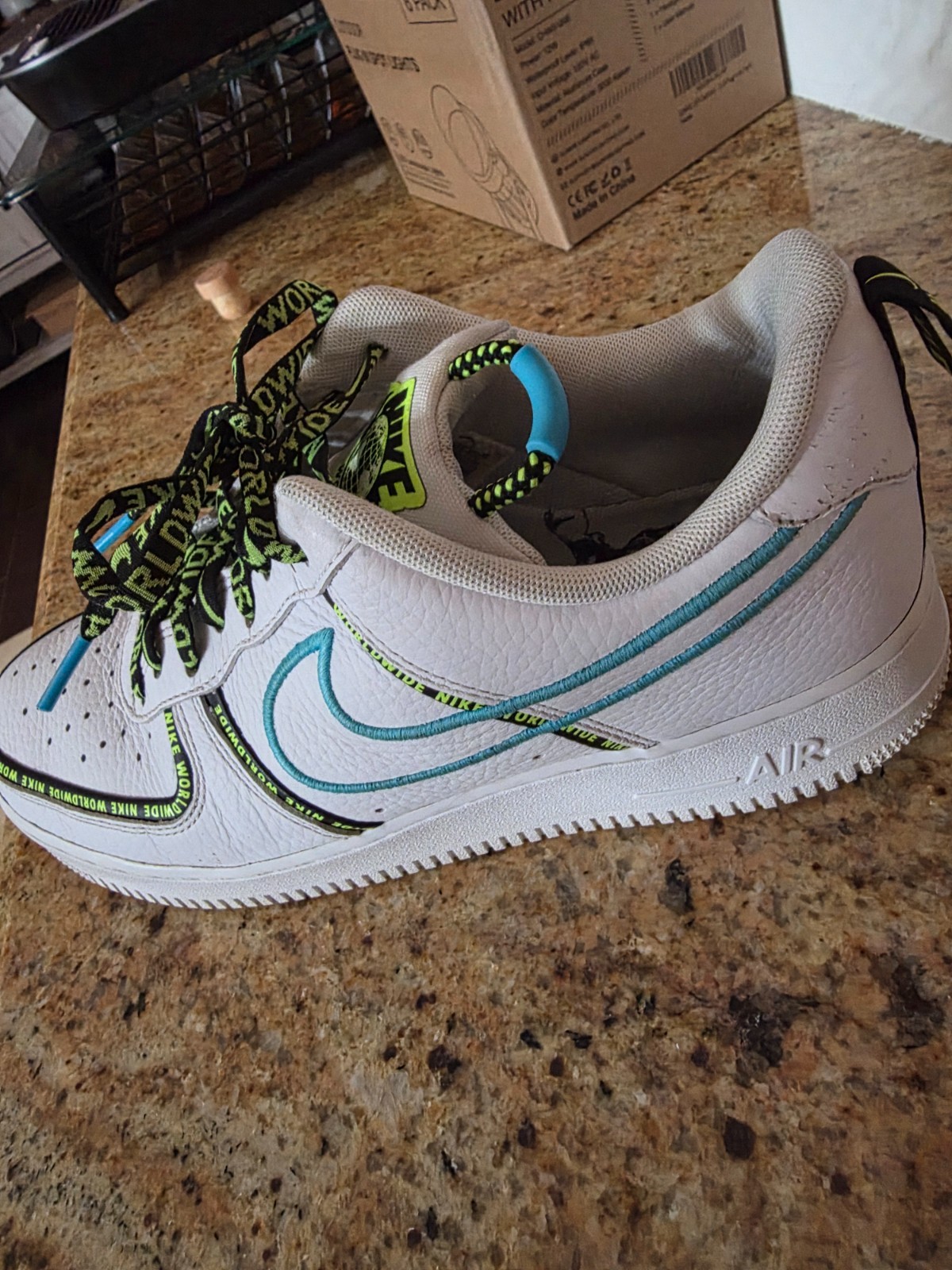 Nike Air Force 1 Premium Worldwide Blue Fury CK7213-100 USED BUT AMAZING SIZE 10