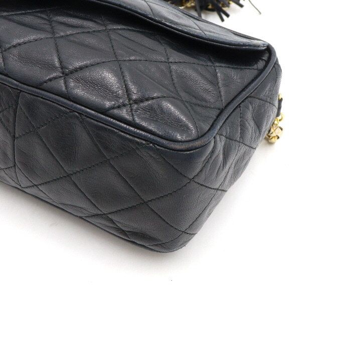 CHANEL Vintage Black Lamb Bijoux Diamond Quilting Gold Chain Crossbody 152889313