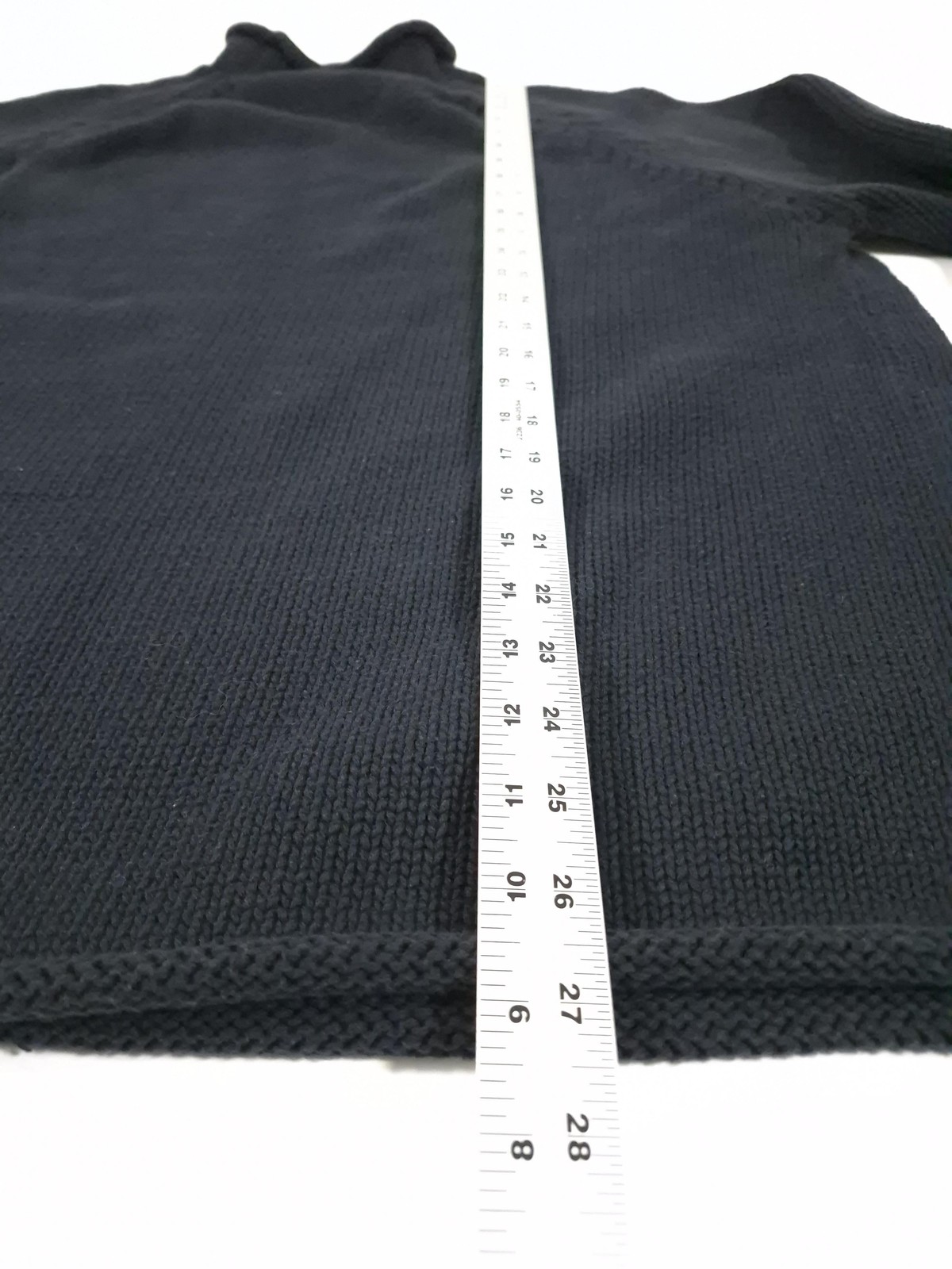 J Crew Sweater Mens XL Black 100% Cotton Roll Neck Knit Pullover Long Sleeve