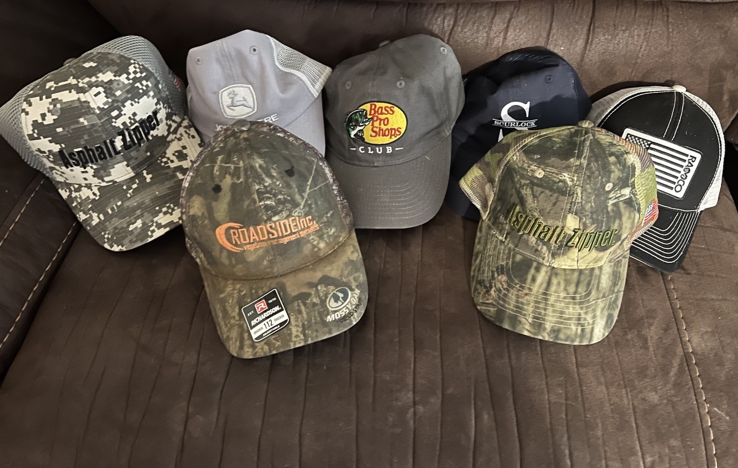John Deere, Bass Pro Shop, And More. Expensive Caps In Great Condition.