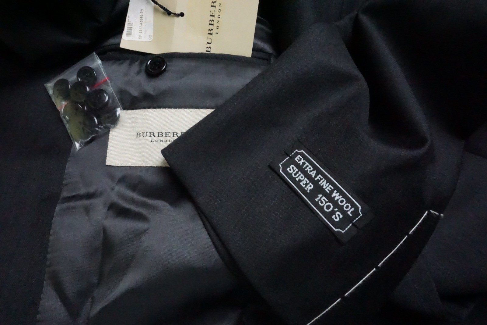 Burberry London Michael Dark Gray 150s Wool 2 Pc Suit Jacket Pants 50R Brand NEW