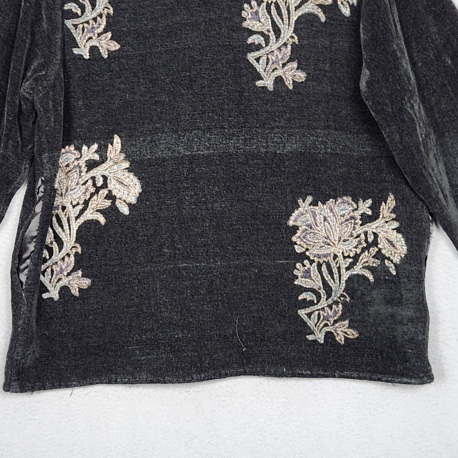 Flashback Jacket Womens Medium Embroidered Floral Button Boho India Cotton Blend