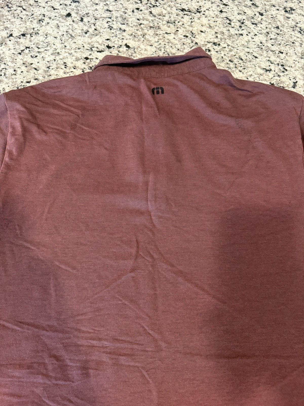 Travis Mathew Golf Polo Maroon w/ Black Stripes Short Sleeve Shirt Men’s Large
