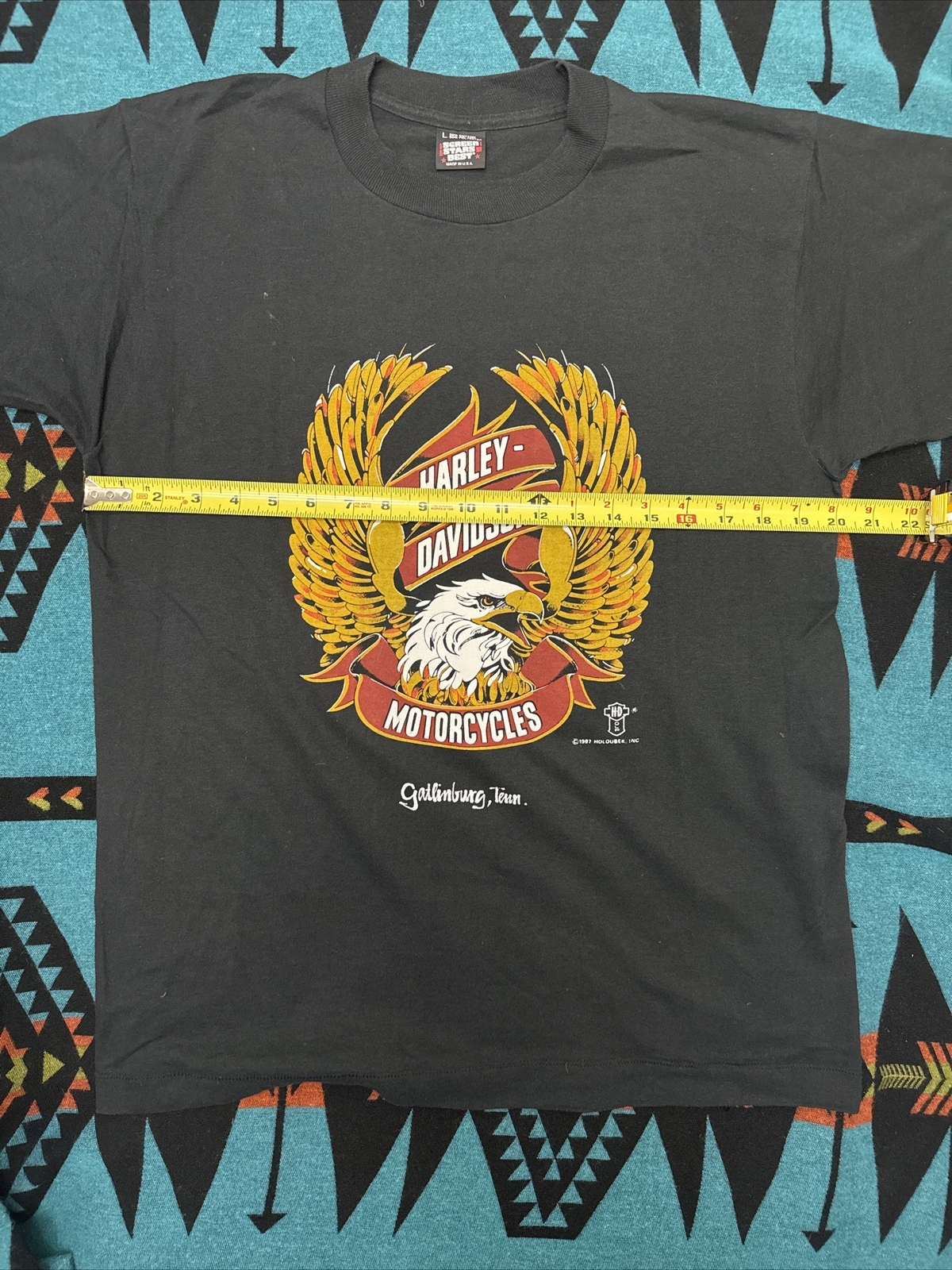 Harley Davidson shirt Motorcycle Biker Punk Eagle NYHC Gatlinburg Tennessee Hog