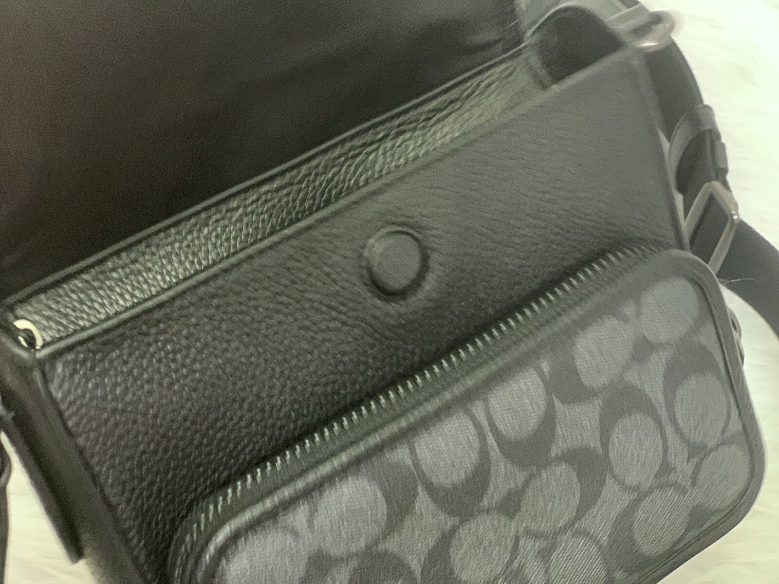 Coach C9870 Sullivan Flap Crossbody In Signature Canvas IN Black Charcoal