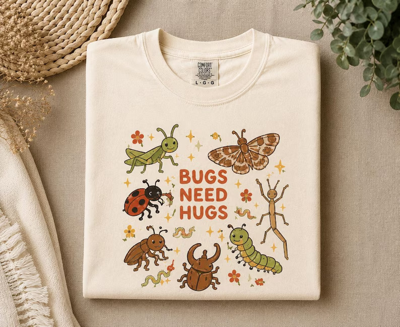 Bugs Need Hugs Science Teacher Shirt, Cute Insect Friends Graphic Tee