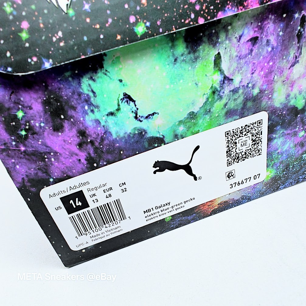 Puma MB.01 US 14 Men’s Blue Green Galaxy Basketball LaMelo Ball 376677 07 NIB