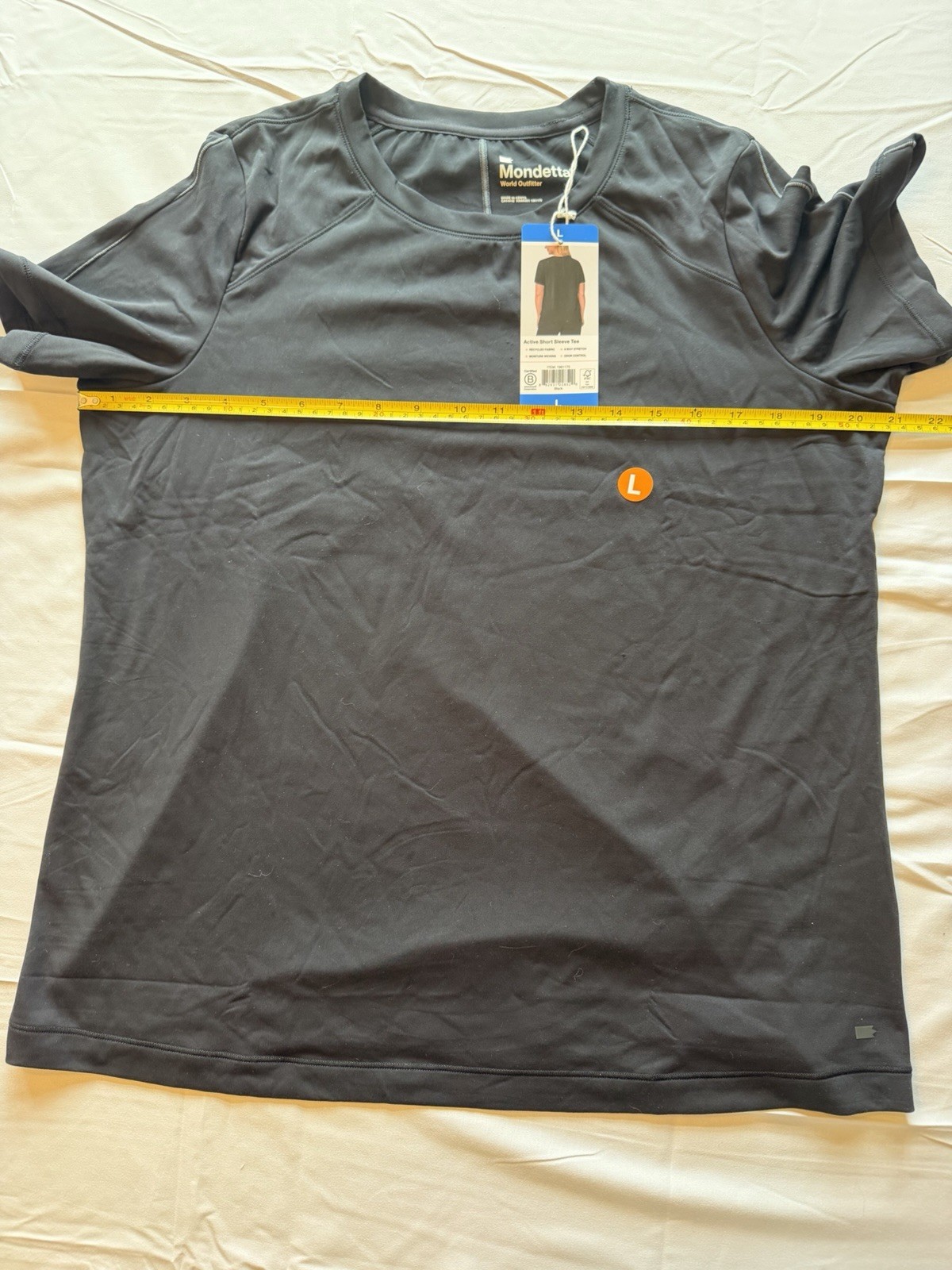 Mondetta World Outfitter Women’s Active Stretch Short Sleeve Tee Shirt Black-NWT