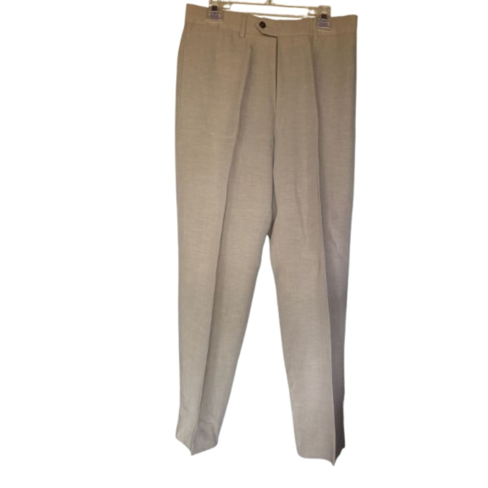 Mondo di Marco Men’s Beige Linen Blend Dress Slacks 33 Italian Made Classic Fit