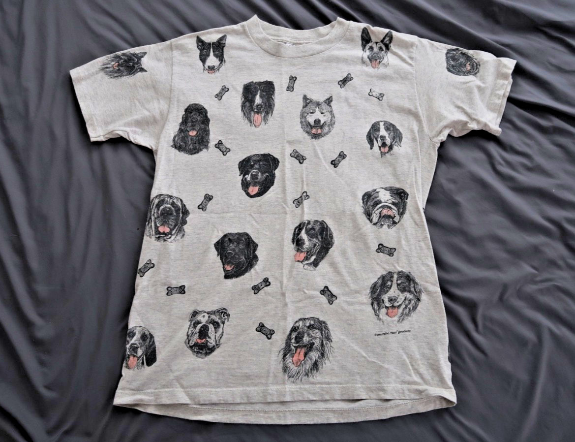 Vintage AOP Dog T-shirt Adult Large Medium rel e vant products all over print