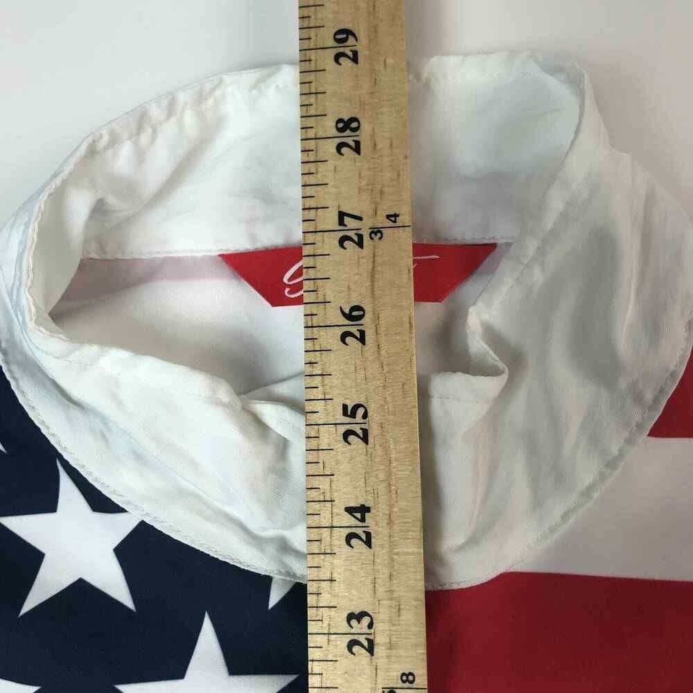 Shinestry Long Sleeve Pullover Zip American Flag Stars Stripes July 4 sz S