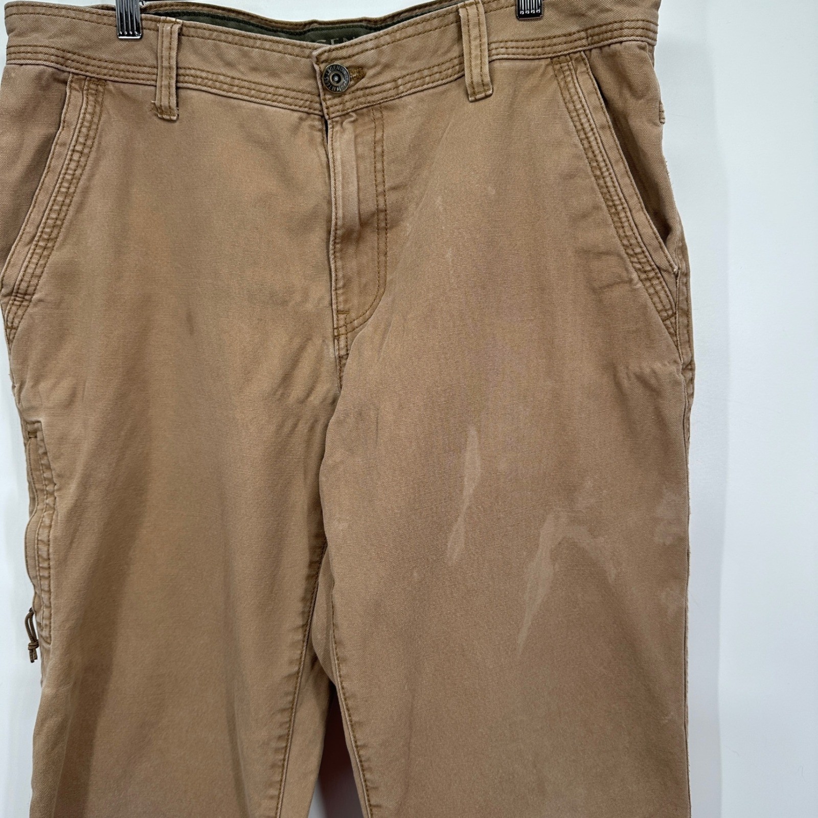 Legendary Outfitters Mens Canvas Utility Pants 34×32 Tan Brown Workwear Trousers