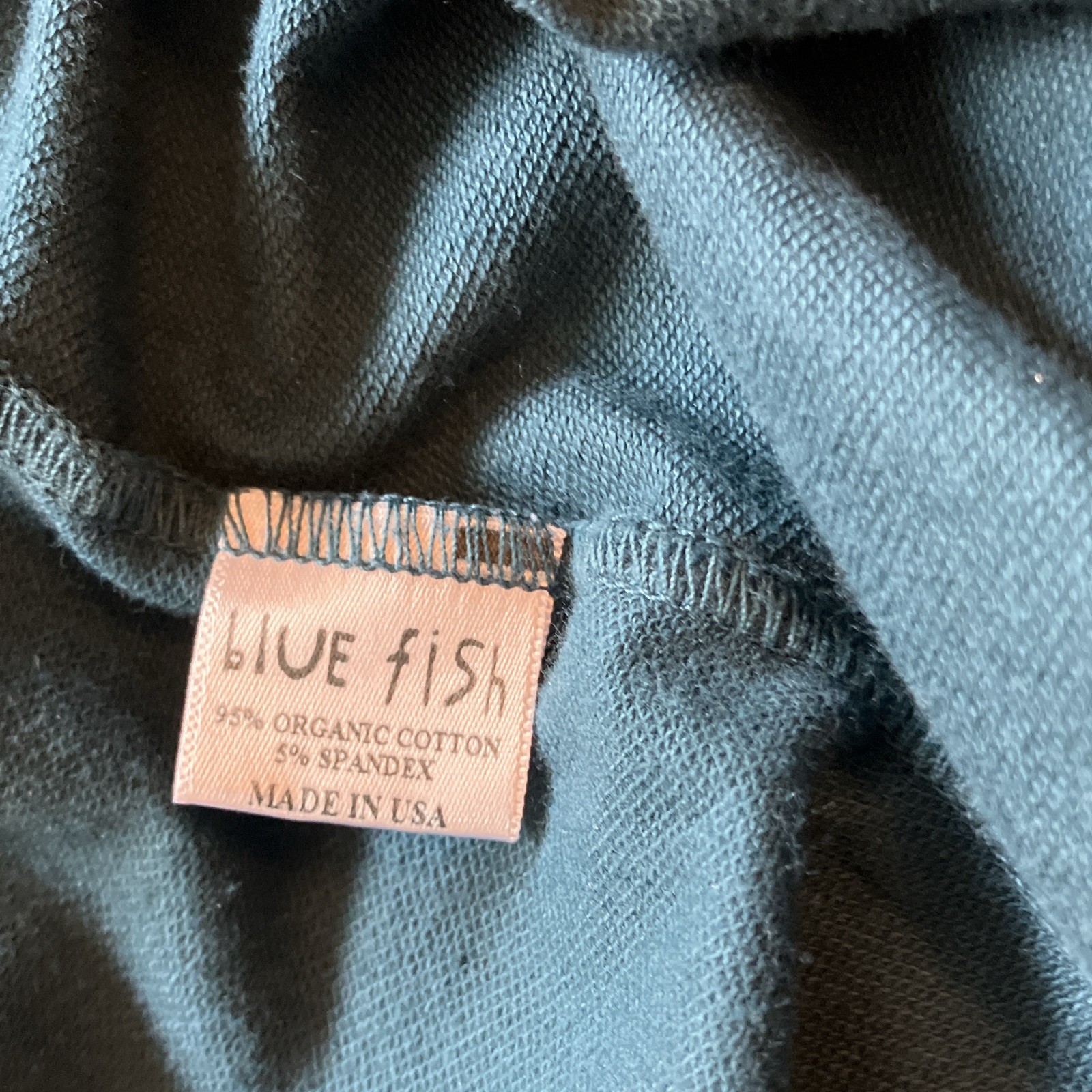 Blue Fish Women’s Teal-Blue Organic Cotton Stretch Wide-Leg Pants folding Waist