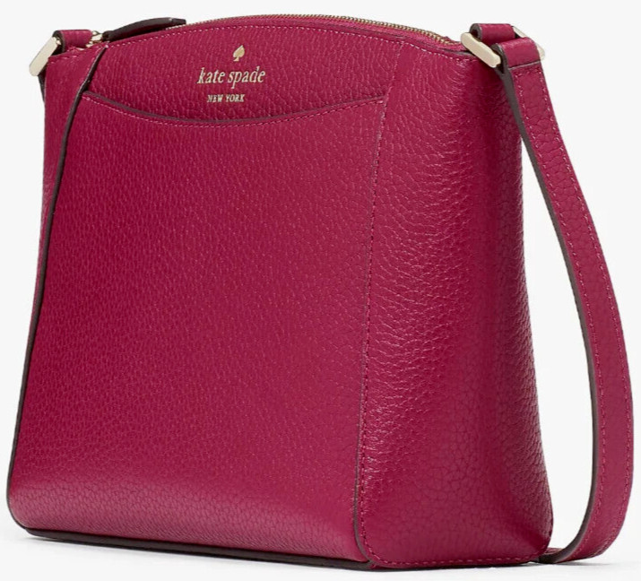 Kate Spade Monica Crossbody Dark Raspberry Leather Burgundy WKR00258 NWT $279