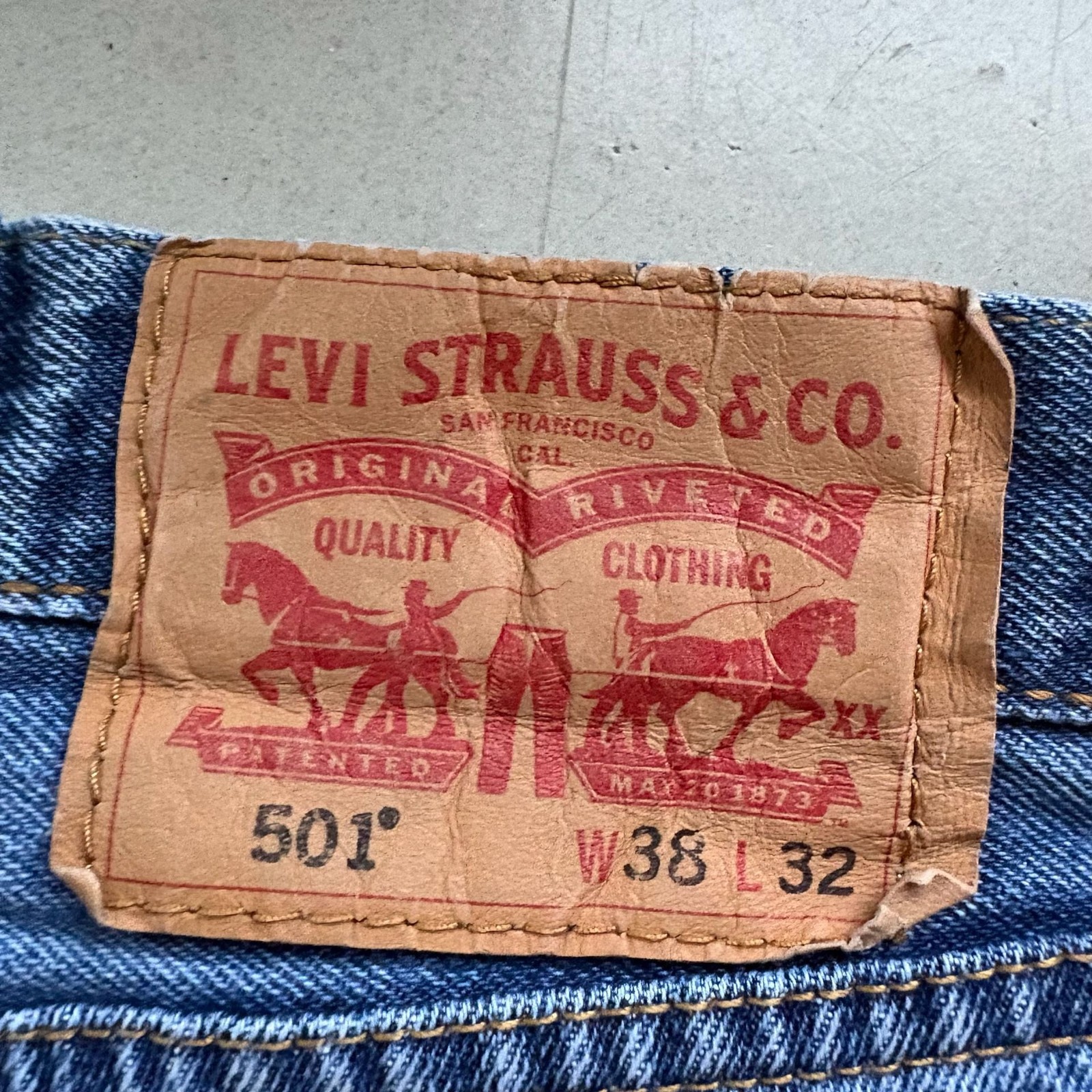 Samaria Leah Upcycled Levi’s 501 Button-Fly Straight Leg Jeans