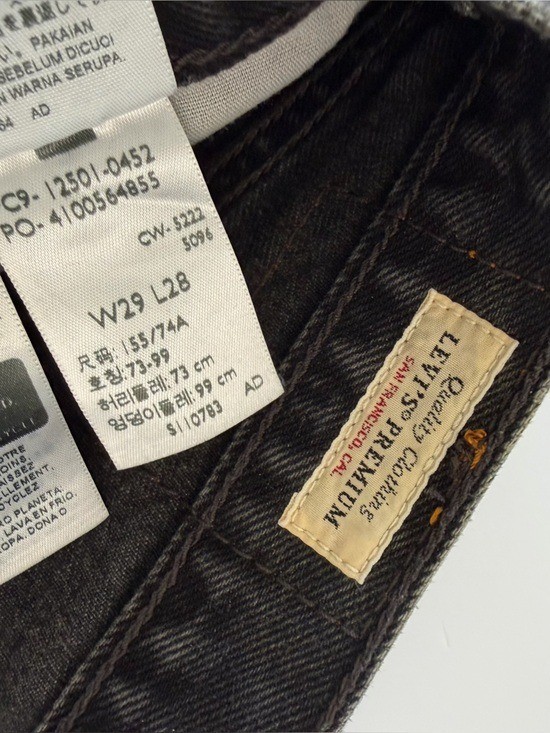 Levi’s Premium 501 Original Fit Women 29 Take A Hint Black Button Fly 27” Inseam