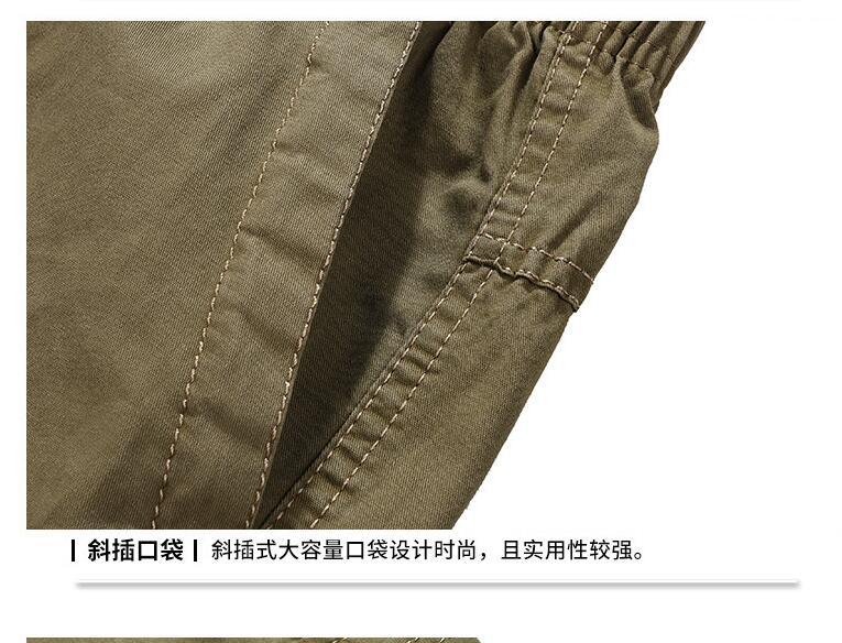 New Men Straight cargo pants middle aged Dad Loose Casual elastic Trousers Long