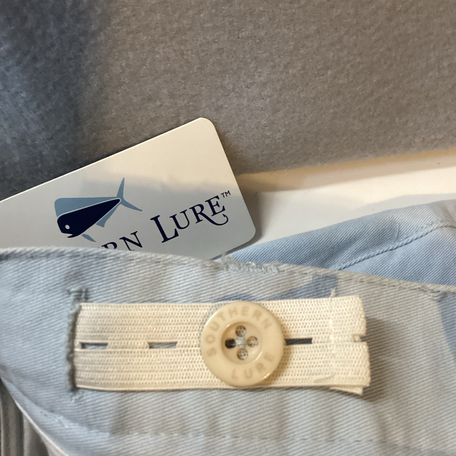 Southern Lure Boys Twill Flat Front Light Blue Shorts SZ Youth 16 New With Tag