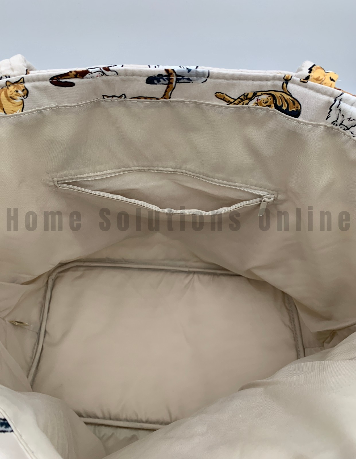 Vera Bradley Quilted A Kitty Cat’s Life Meow Grand Tote Purse Bag Beige #9918C