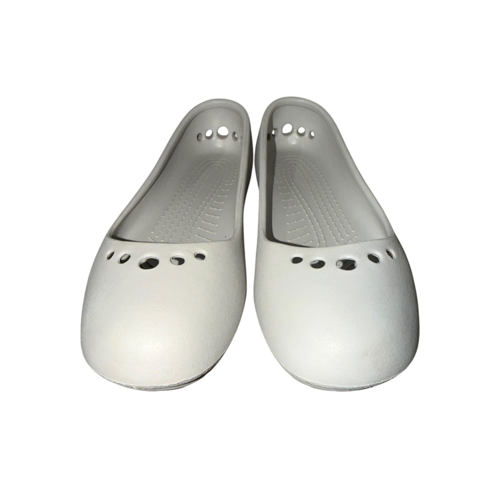 Crocs Kadee Ballet Flats Bone Off White Slip On Comfort Shoes Women’s 10