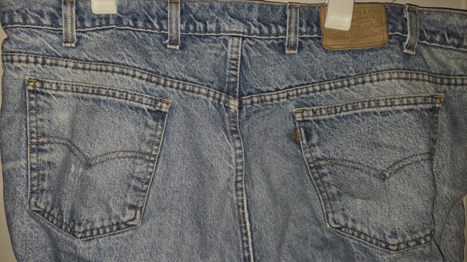 Vintage 1991 Levi’s 540 Leather Tab Relaxed Straight Jeans Made in USA 46×30 90s