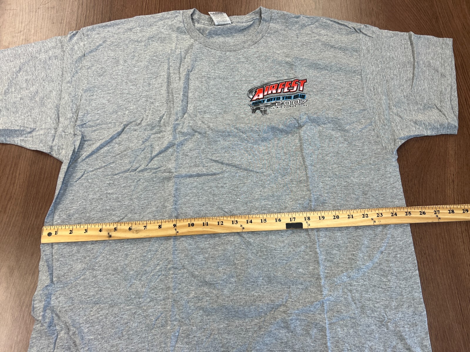MACDILL AIR FORCE BASE 2XL T SHIRT 2007 BLUE ANGELS AIRFEST SHOW VTG NOS Y2K GRY