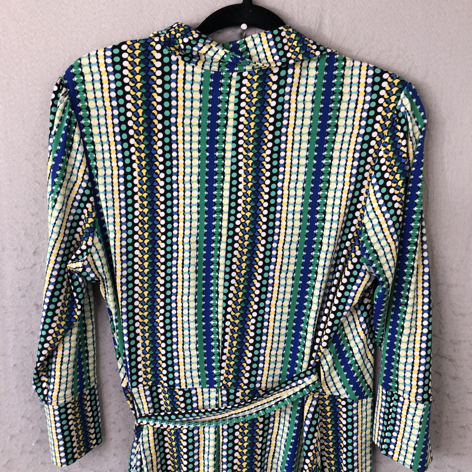 Laundry by Design Dress Womens Medium Polka Dot Wrap Belted Retro Pattern