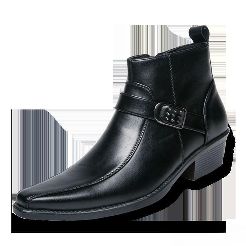 Chelsea Men’s Faux Leather Ankle Boots Cuban Heel Casual Dress Shoes Chukka OL