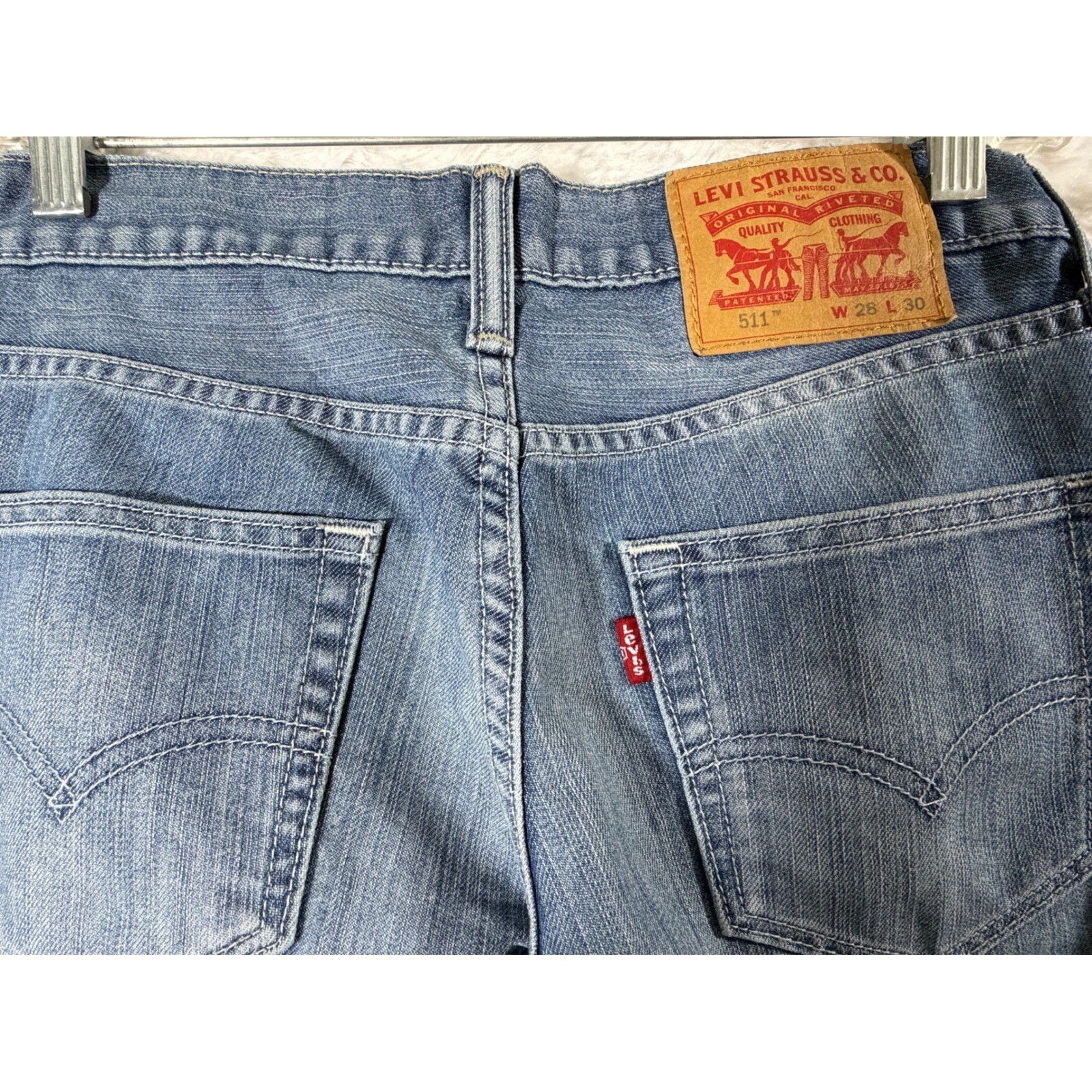 Levis 511 Slim Straight Fit Mens Medium Wash Denim Size 28×30 Jeans