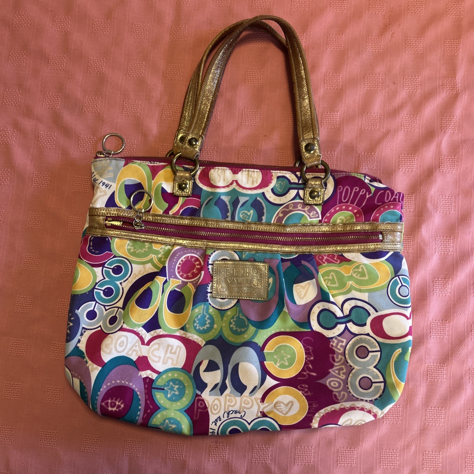 Coach Poppy Graffiti C1032-15293 Multicolor Tote Bag