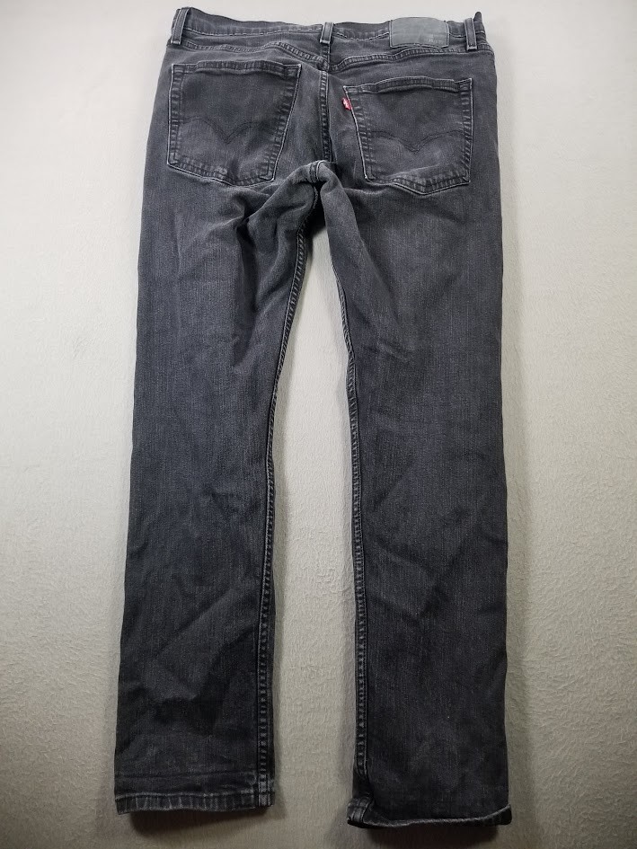 Levis 512 Jeans Men 36×29 Black Slim Tapered Fade Stretch Denim Dark Stonewash
