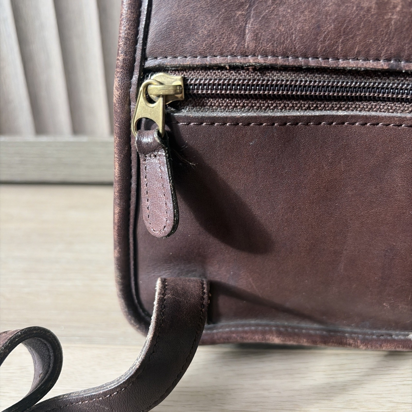 Vintage Coach USA Brown Leather Backpack Turnlock Drawstring Small Bag