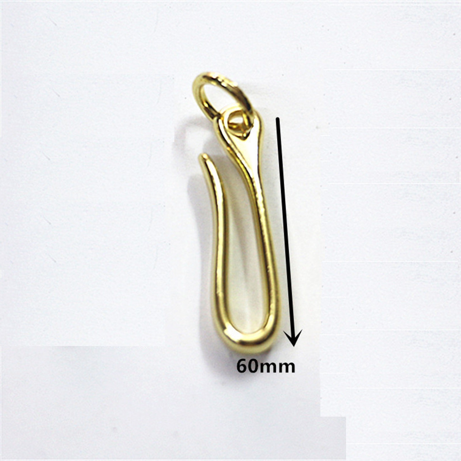 6cm Retro Solid Brass KeyChain Key Ring Belt U Hook Wallet Chain Fish Hook A
