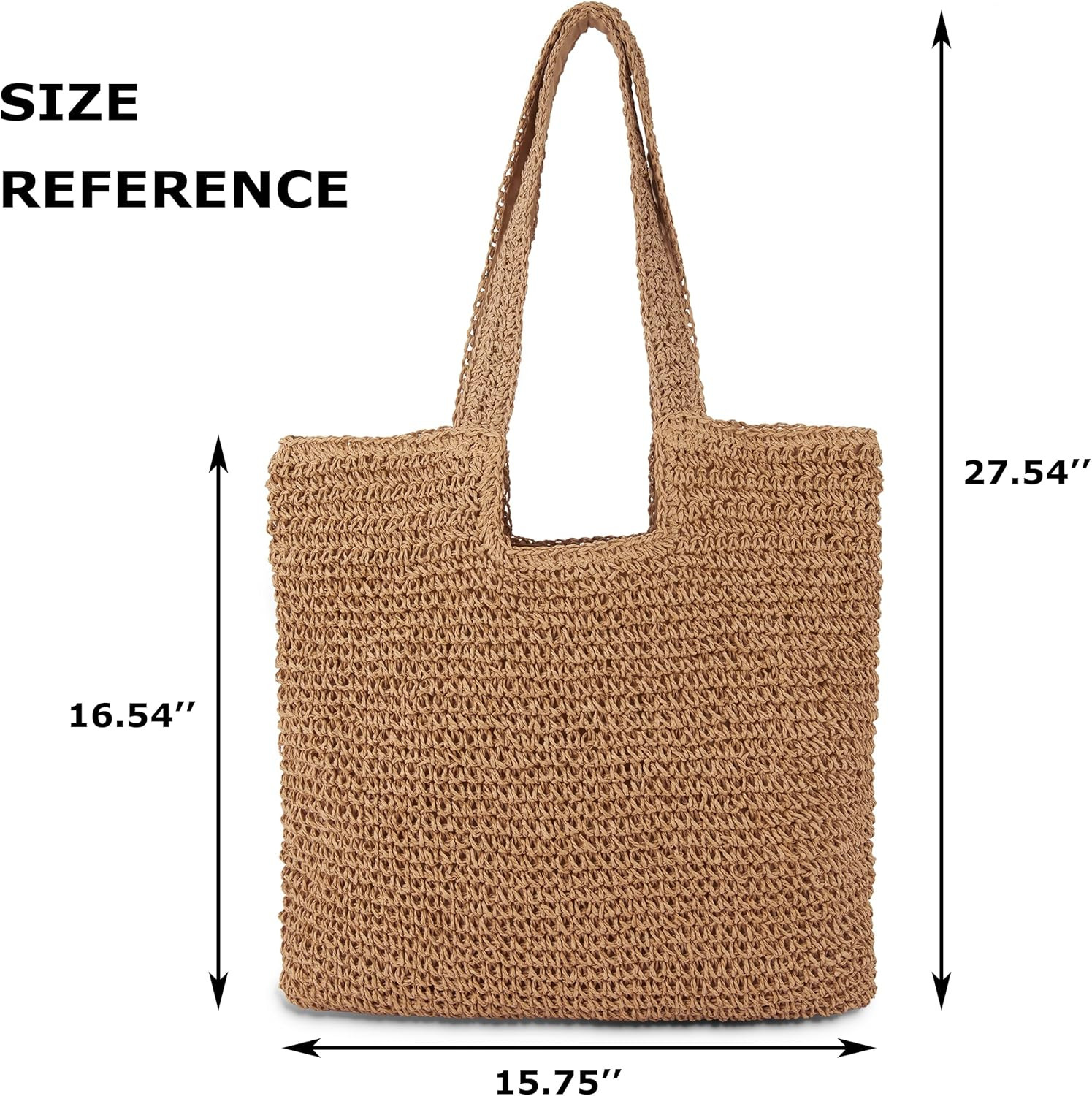 Straw Beach Tote Bag: Large Summer Boho Woven Bags | Rattan Handmade Shoulder Ha