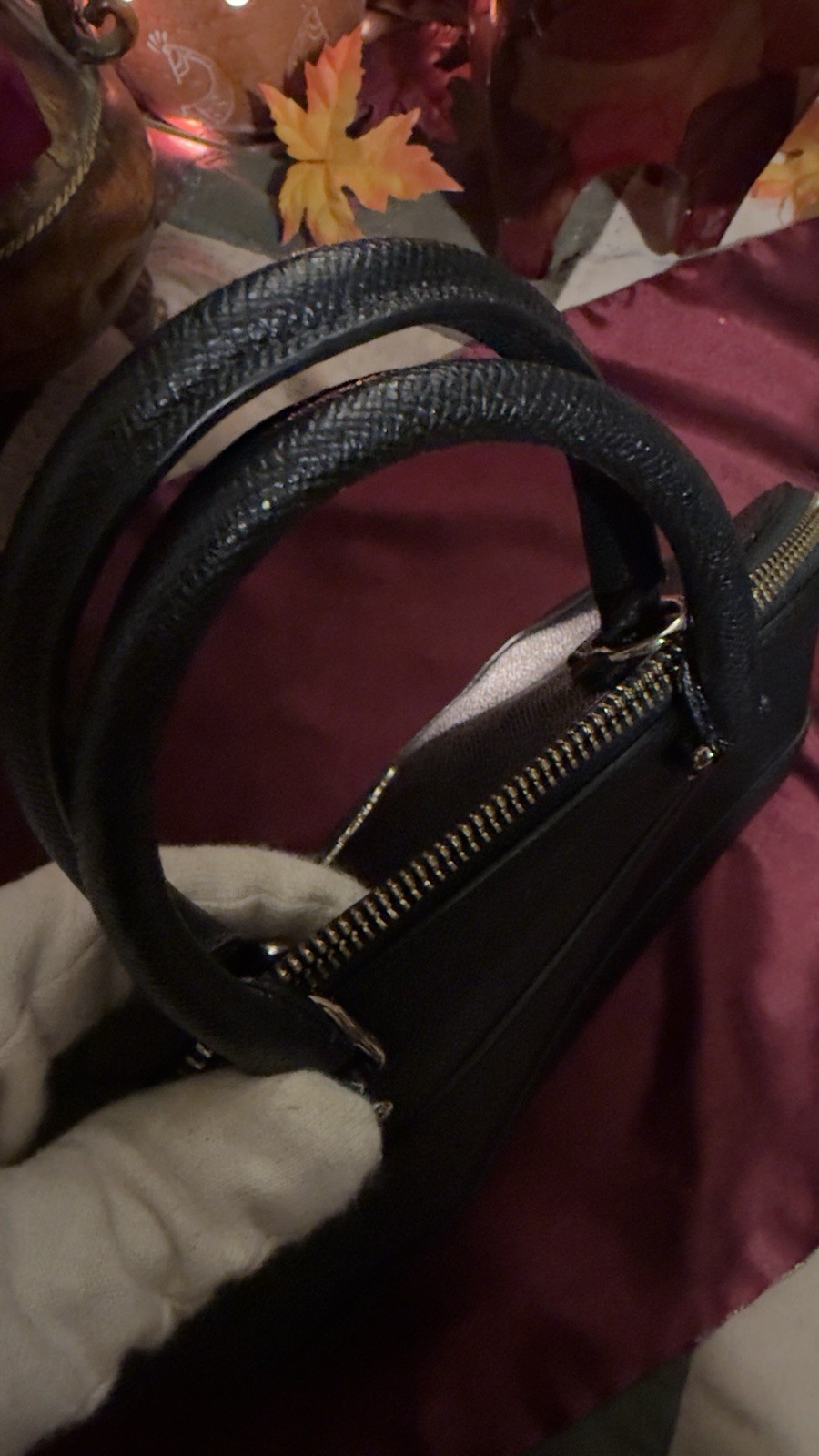 Small Coach Black Crossgrain Leather SIERRA Satchel Hand Bag Tote