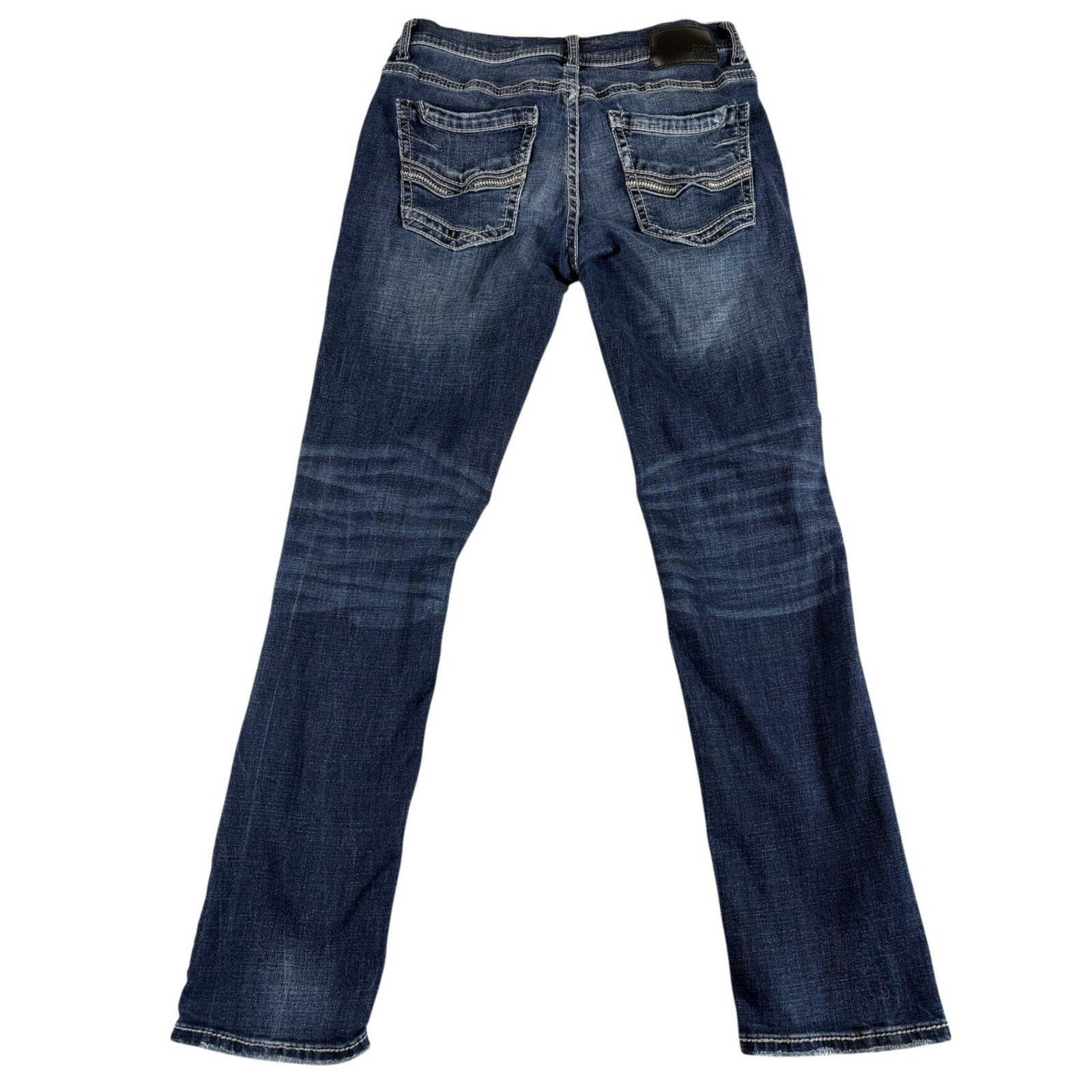 BKE Alec Straight Jeans Mens 32×32 Blue Denim Dark Wash Stretch Rugged Workwear