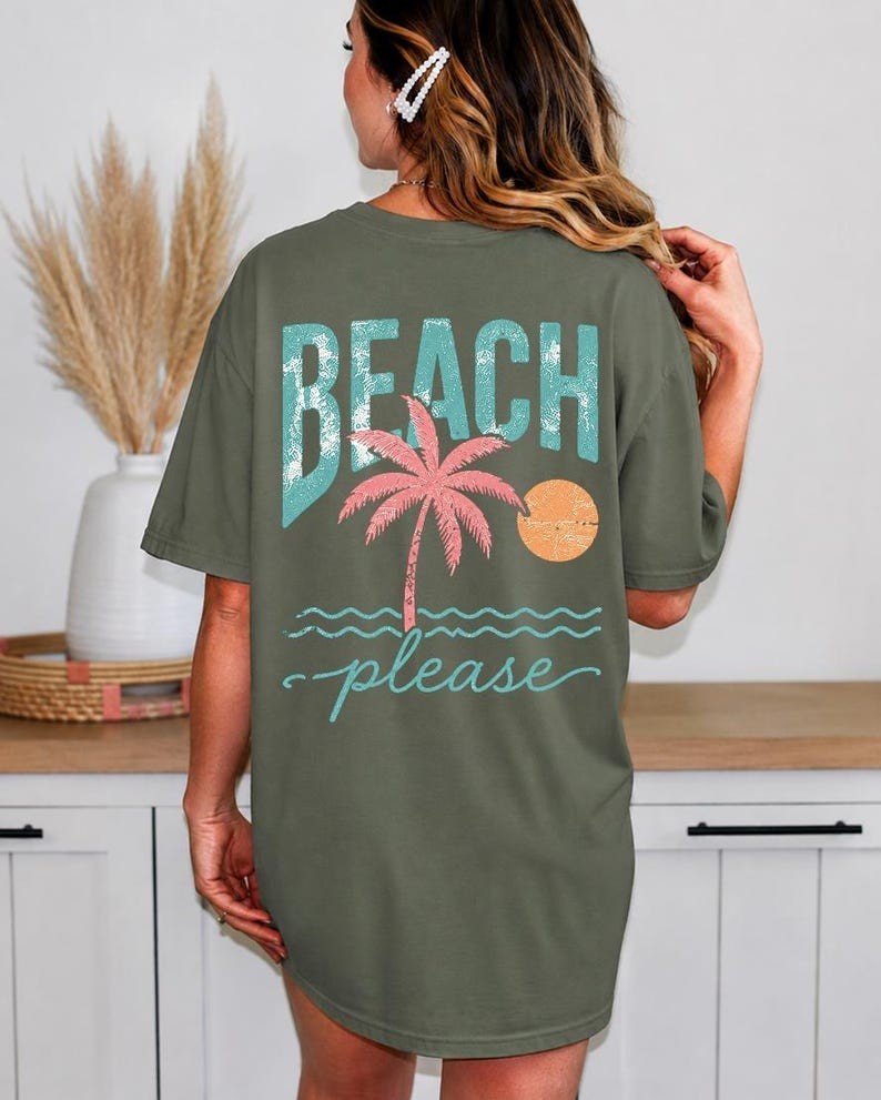Comfort Colors Beach Please T-Shirt, Summer shirt, Trendy Beach Tee for Women