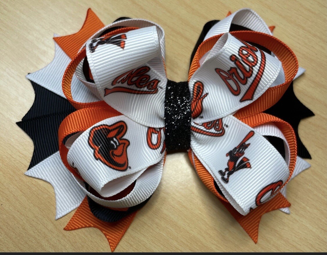 Baltimore Orioles Baseball Inspired Hair Bow – 5 Inches