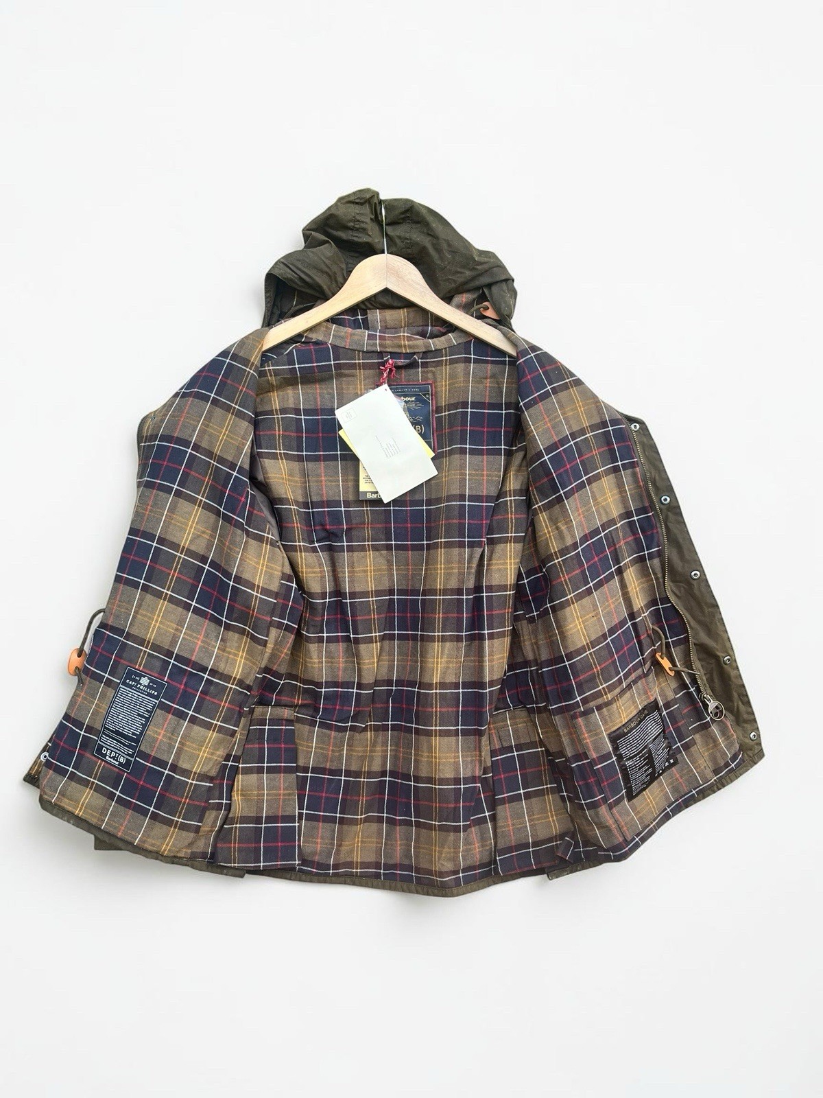 Barbour Dept B Solway Durham Wax Jacket Hooded Beeswax Men’s Olive – Small