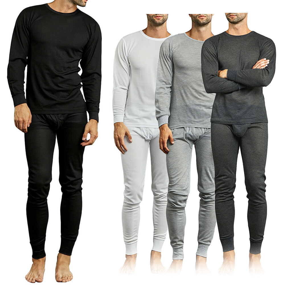 Knocker Men’s Thermal Underwear Waffle Knit Long John Top and Bottom 2 PC Set