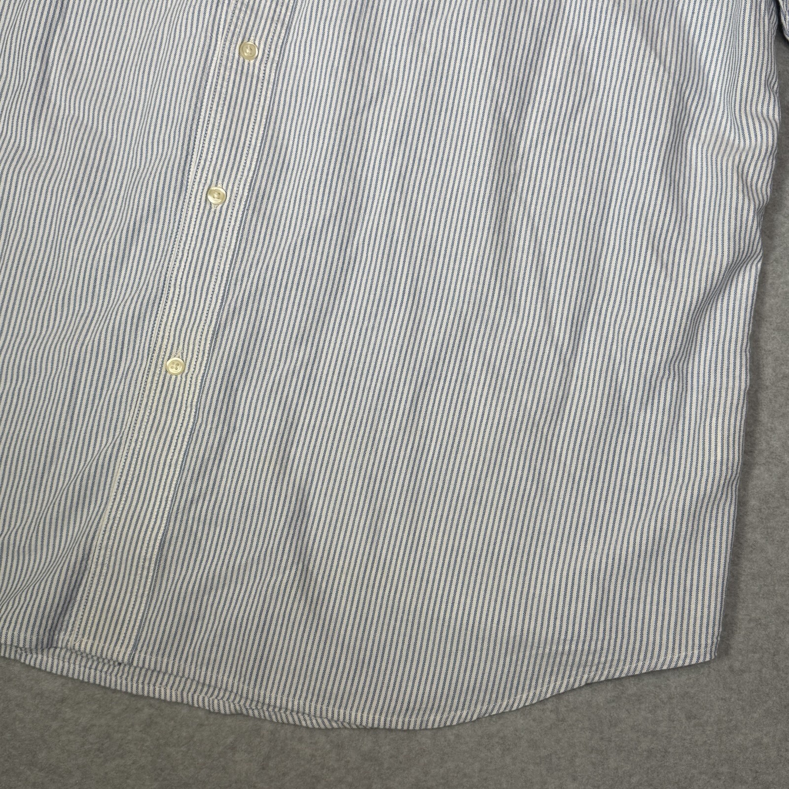 New Chaps Mens 2XB Blue White Stripe Oxford Button Down Shirt Lightweight Cotton