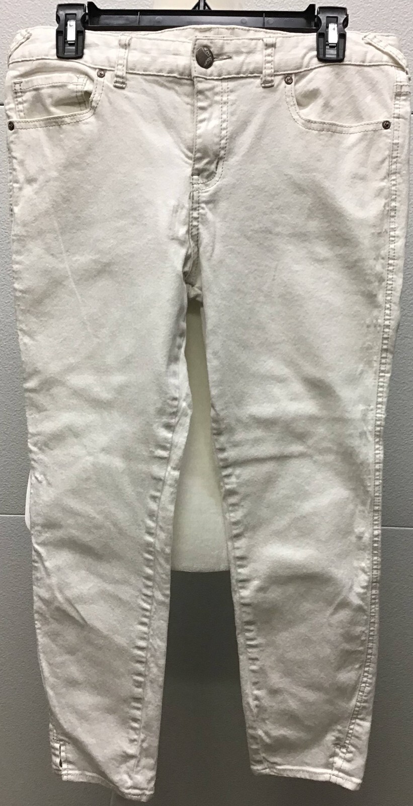 Free People White 5 Pocket Cotton Spandex Slit at Hem Pants 30″ Womens 32″ waist