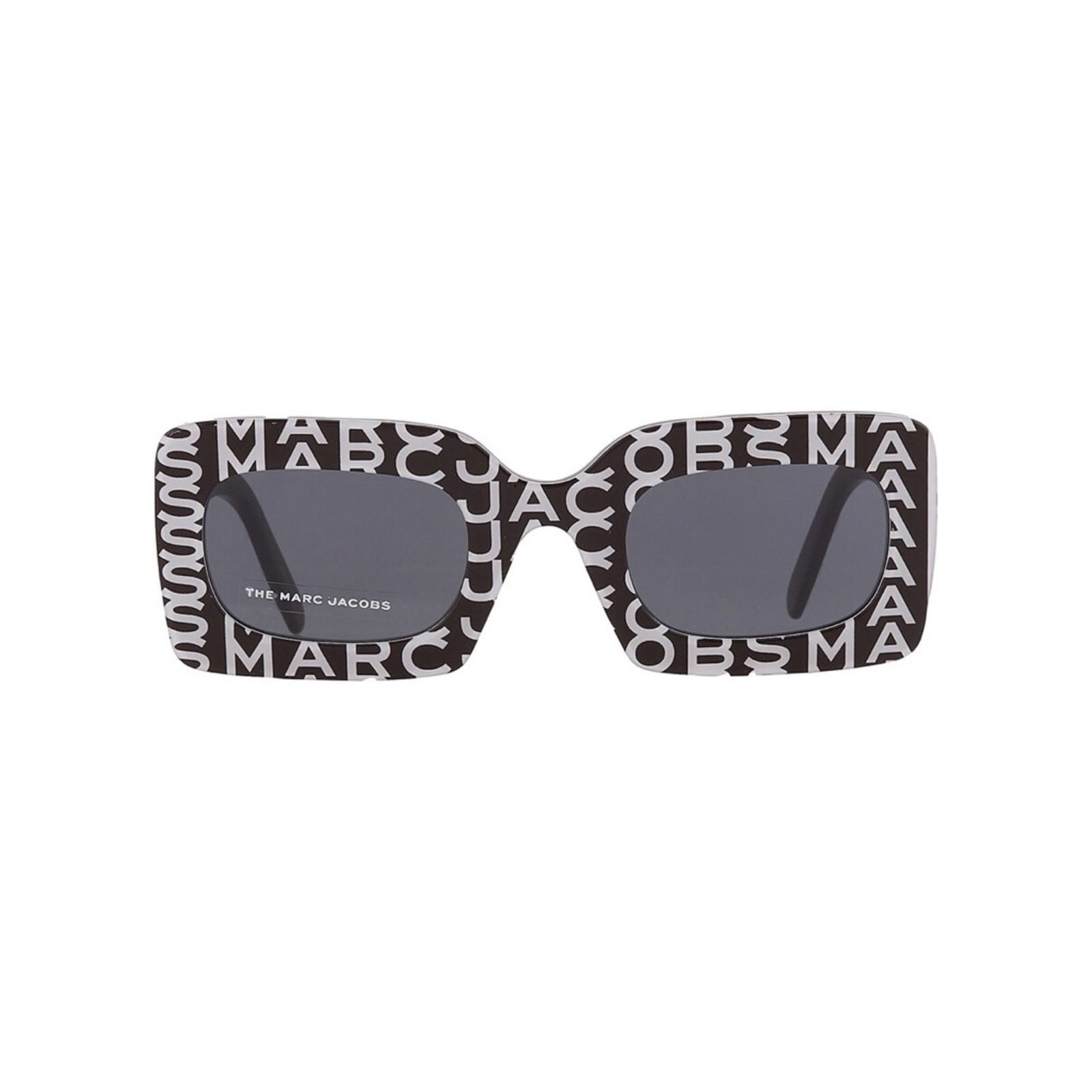 NWT MARC JACOBS Black & White Monogram Grey Square Ladies Sunglasses — One Size