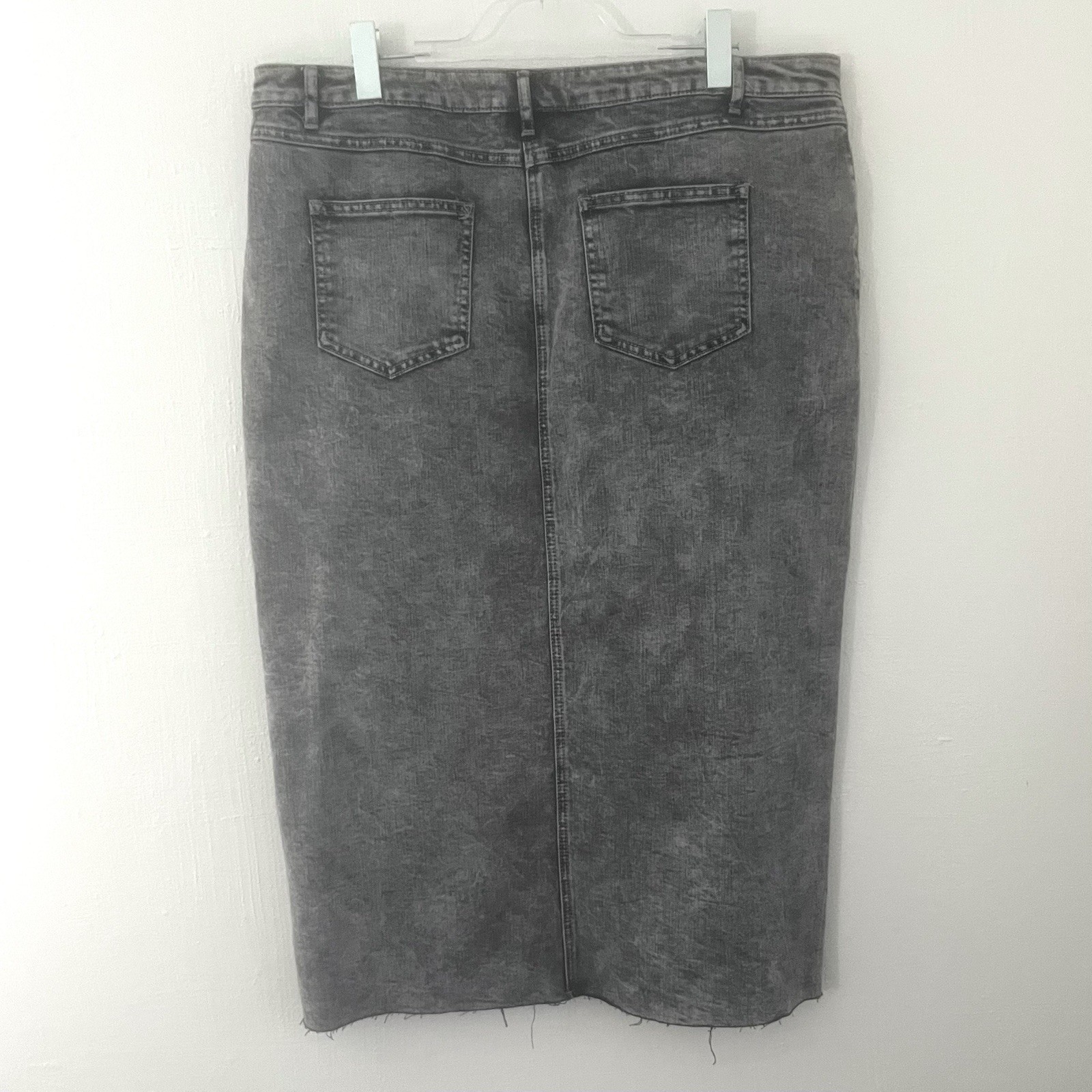 Simply Be Charcoal Acid Wash Denim Midi Skirt – 18