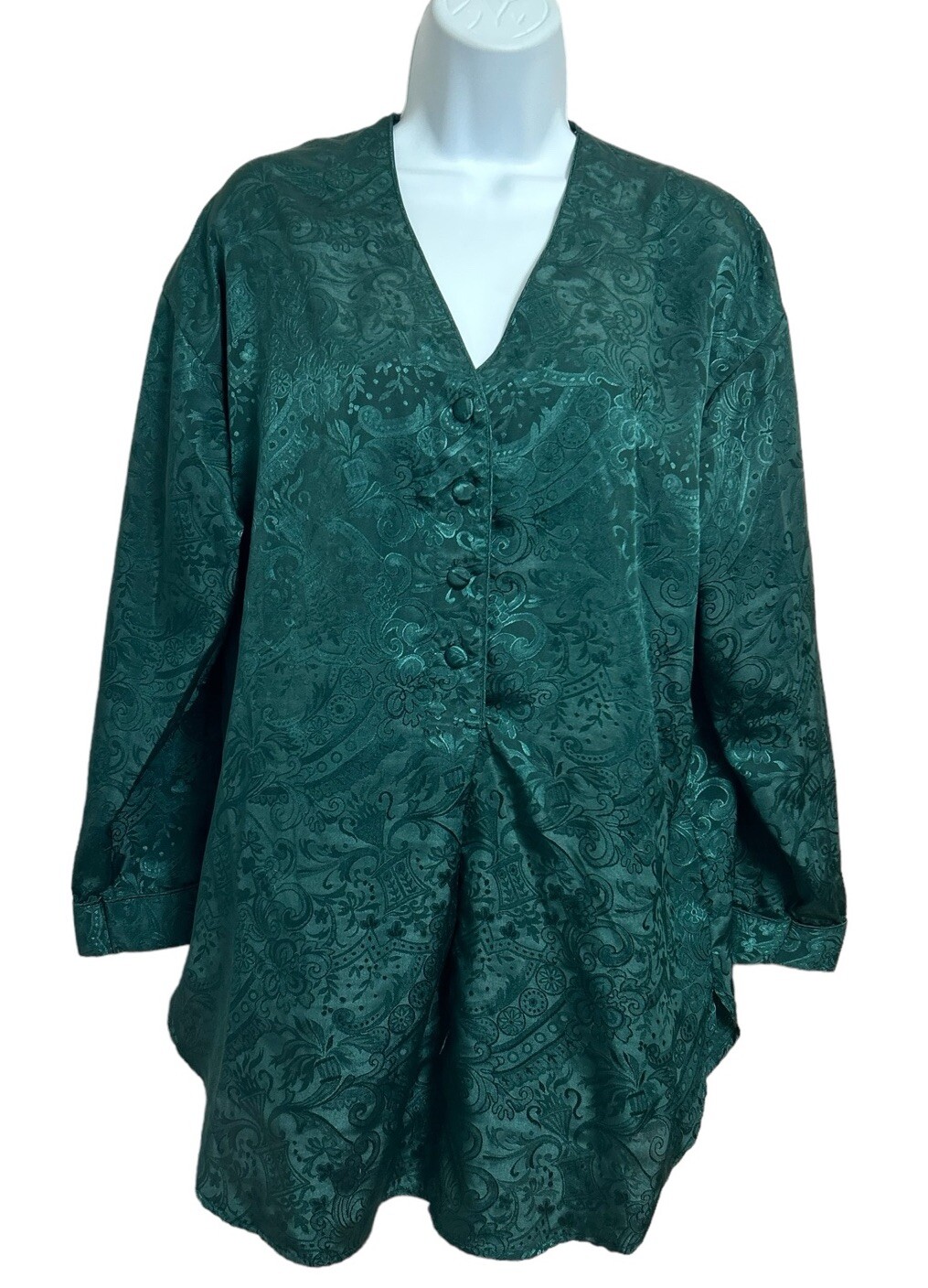 Vintage Victoria’s Secret Gold Label Green Silky Nightgown Sz Small Sleepshirt