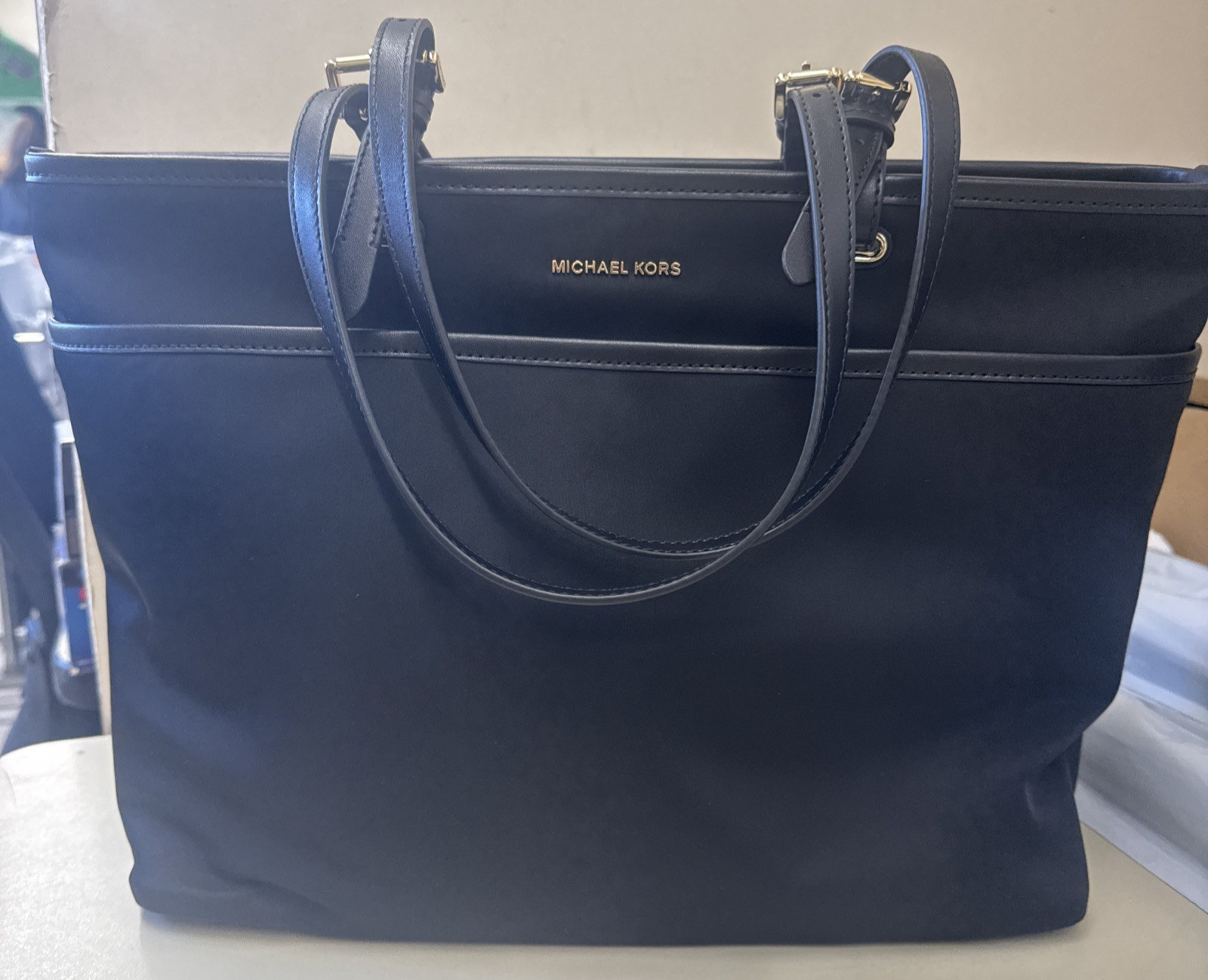 Michael Kors Winston Large Multi-Functional Pocket Nylon Tote Bag, Blac